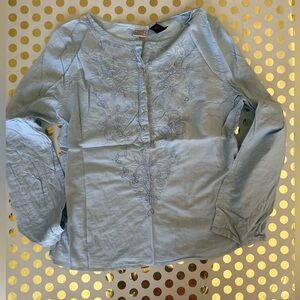 Light Blue Embroidered Women's Top